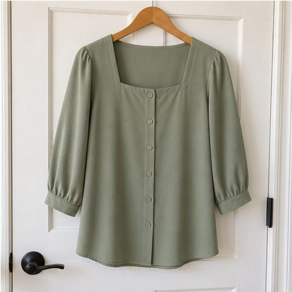 Navy Peplum Top